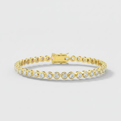 Sterling Silver Bezel Set Round Color Stone Tennis Bracelet