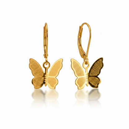 Gold Plated Surgical Steel Butterfly Earrings