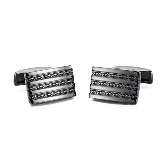 Rectangular Striped Cufflinks