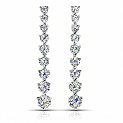 14K Gold Lab Grown Diamond Graduated Tennis Earrings