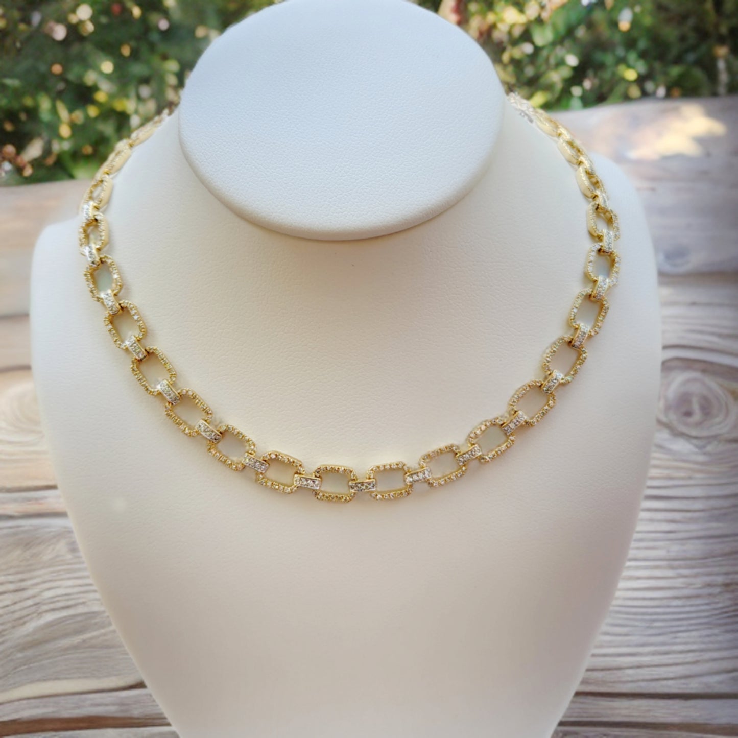 10k Gold Diamond Link Necklace