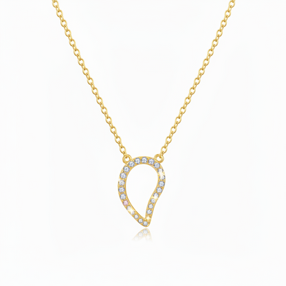 Sterling Silver Inverted Teardrop Pendant Necklace - Rhodium or Gold-plated