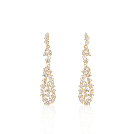 Sterling Silver Sprinkled Teardrop Earrings