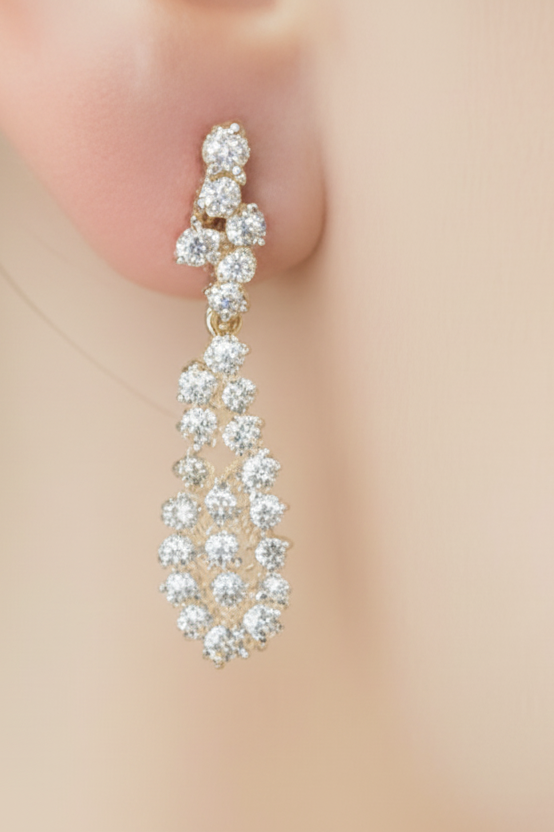 Sterling Silver Sprinkled Teardrop Earrings