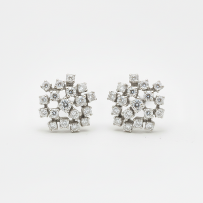 14K Lab Grown Diamond Cluster Earrings