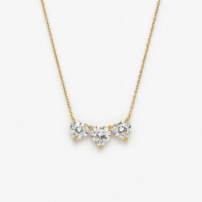 Three Heart Lab Grown Diamond Necklace