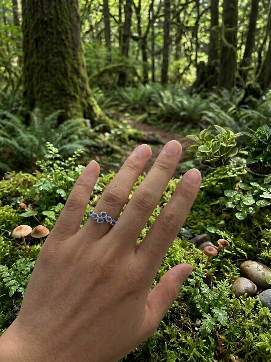 Sterling Silver Double Row CZ Bypass Crossover Ring