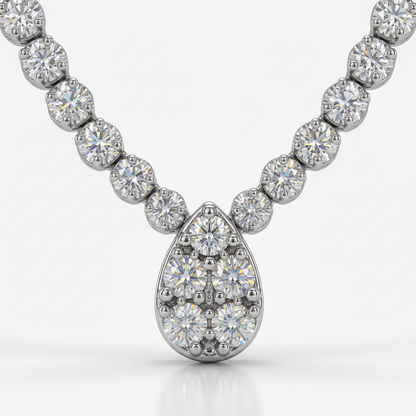 Lab Grown Teardrop Center Diamond Necklace