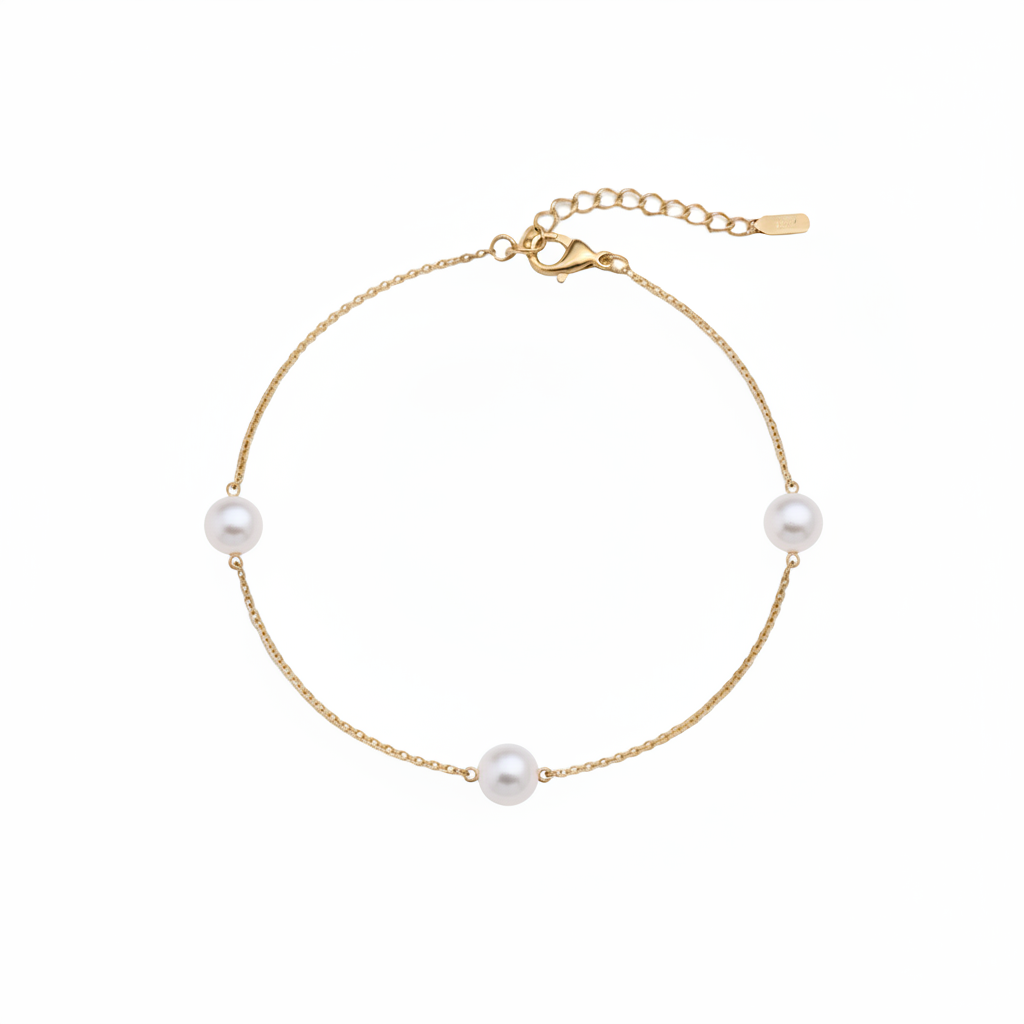 Sterling Silver 5mm Tincup Pearl Bracelet
