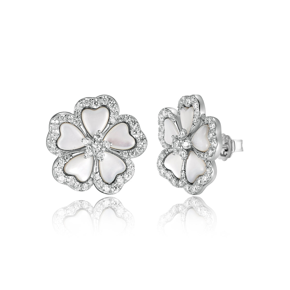 Sterling Silver Mother of Pearl Stud Earrings
