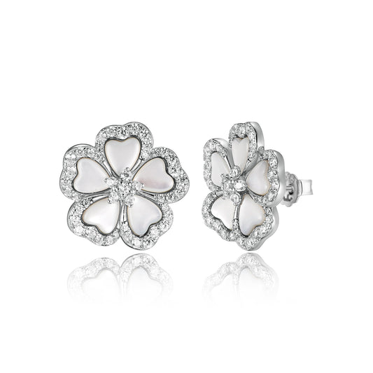 Sterling Silver Mother of Pearl Stud Earrings