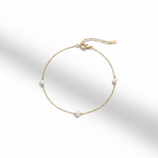 Sterling Silver 5mm Tincup Pearl Bracelet
