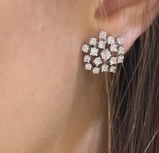 14K Lab Grown Diamond Cluster Earrings