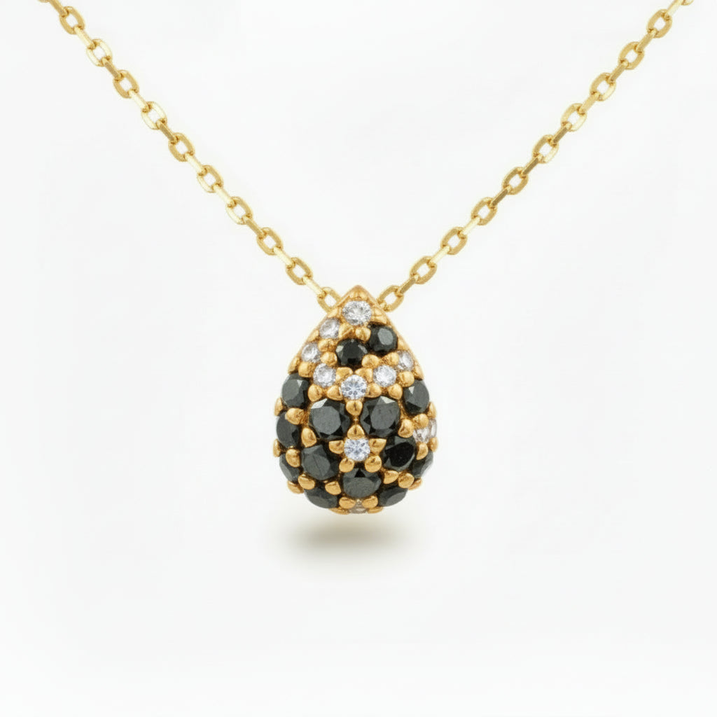 10k Gold Pear Shaped Diamond Necklace