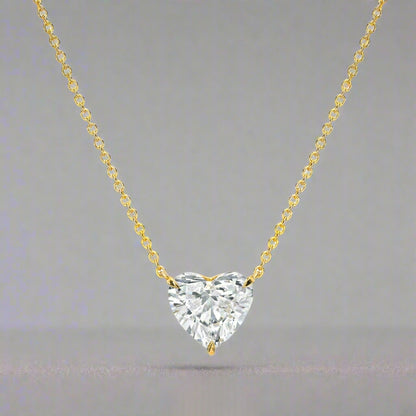 Sterling Silver CZ Heart Necklace