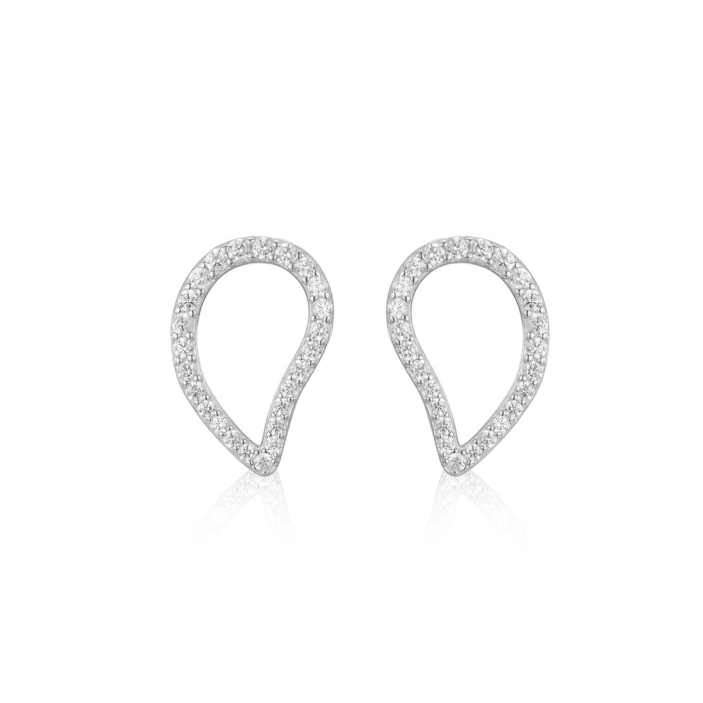Sterling Silver Inverted Teardrop Stud Earrings