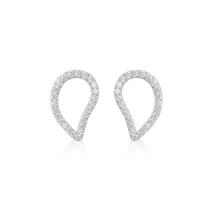 Sterling Silver Inverted Teardrop Stud Earrings