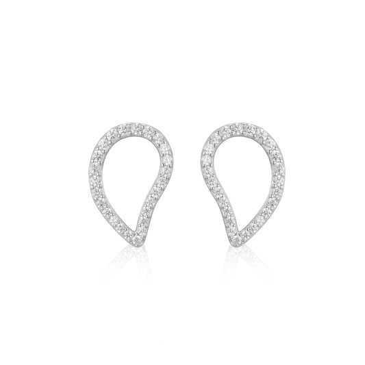 Sterling Silver Inverted teardrop Stud Earrings