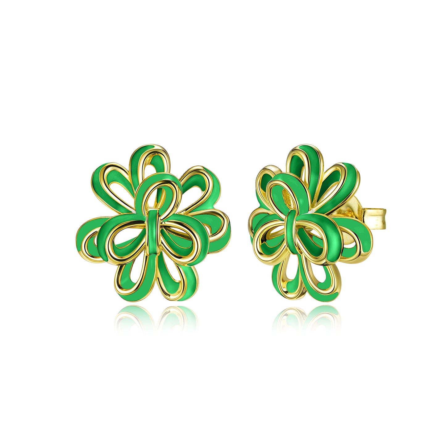 Looped Petal Blossom Enamel  Studs - Surgical Steel Posts