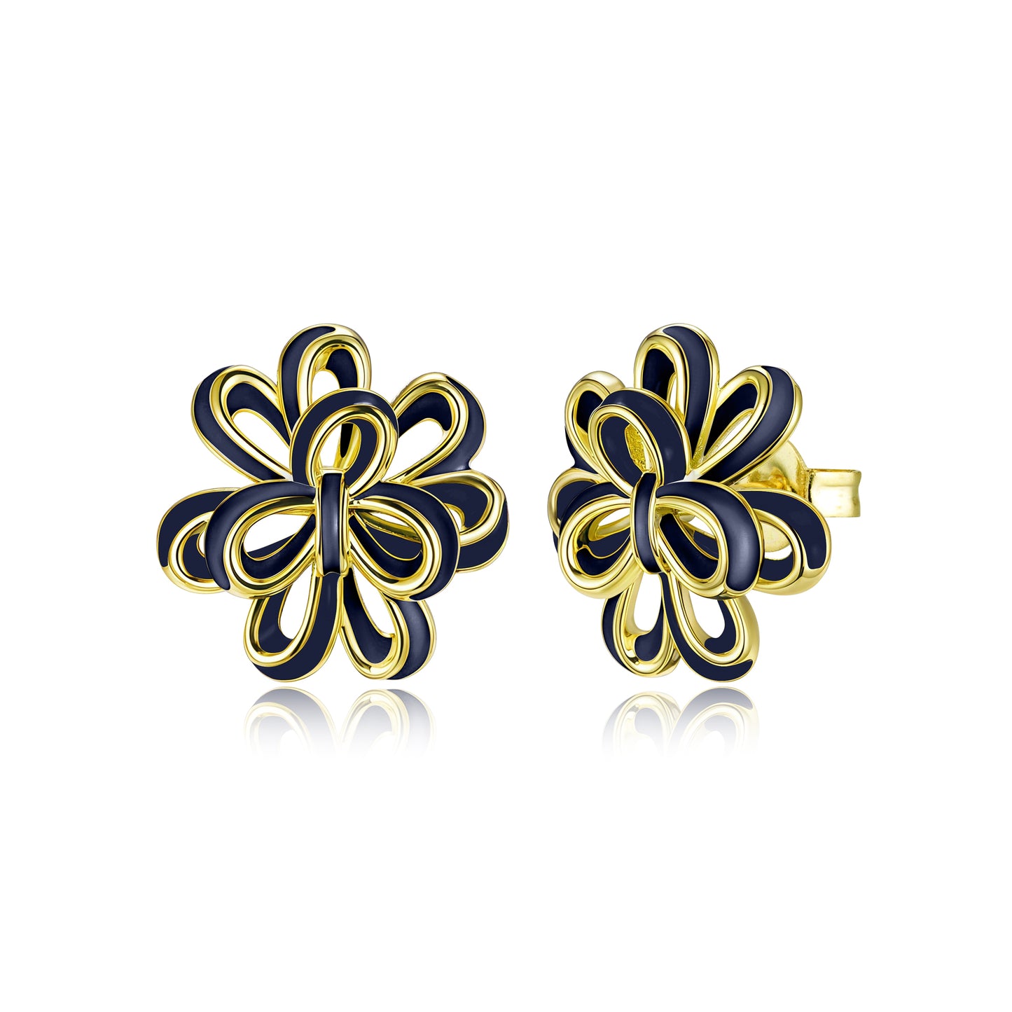 Looped Petal Blossom Enamel  Studs - Surgical Steel Posts