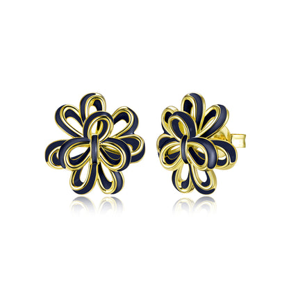 Looped Petal Blossom Enamel  Studs - Surgical Steel Posts