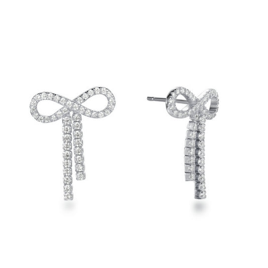 Sterling Silver Elegant CZ Bowknot Earrings