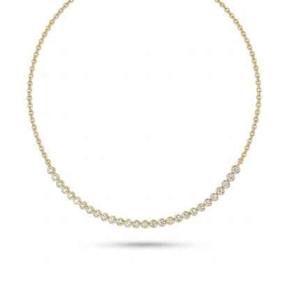 The Flexible Contour Bezel-Set 2.23ct TW Lab-Grown Diamond Necklace in 14k Yellow Gold