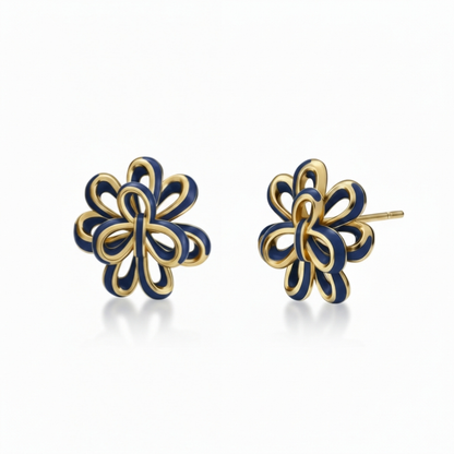 Looped Petal Blossom Enamel  Studs - Surgical Steel Posts