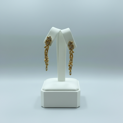 14k Gold and Cascading Diamonds Earrings