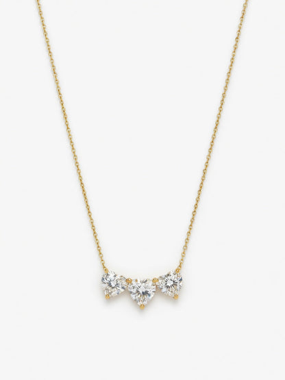 Three Heart Lab Grown Diamond Necklace