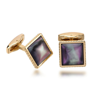 Square Colored Shell Pearl Cufflinks