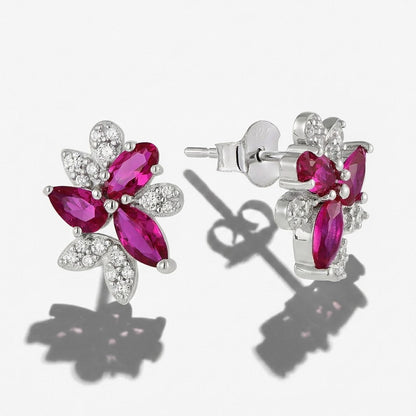 Marquise Flower Cluster Stud Earrings