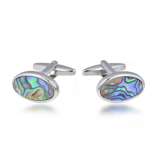 Oval Abalone Shell Pearl Cufflinks