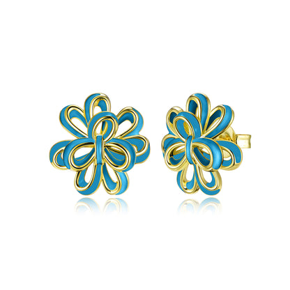 Looped Petal Blossom Enamel  Studs - Surgical Steel Posts
