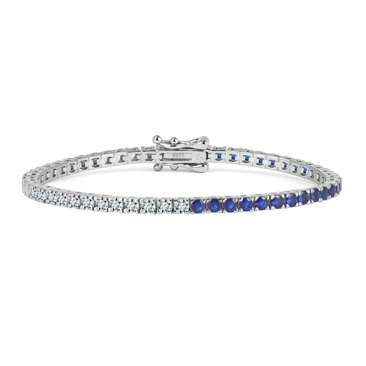 Sterling Silver Half and Half Tennis Bracelet