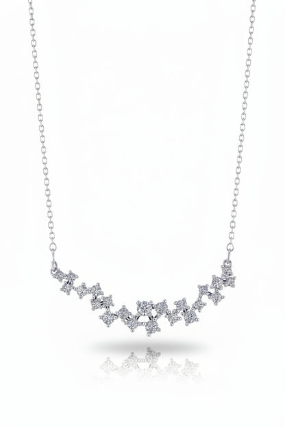 14K Scattered Diamond (Lab Grown) Curved Bar Necklace
