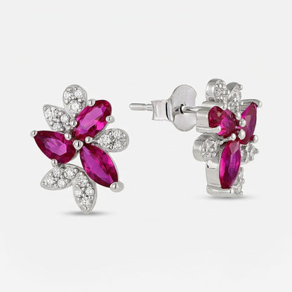 Marquise Flower Cluster Stud Earrings