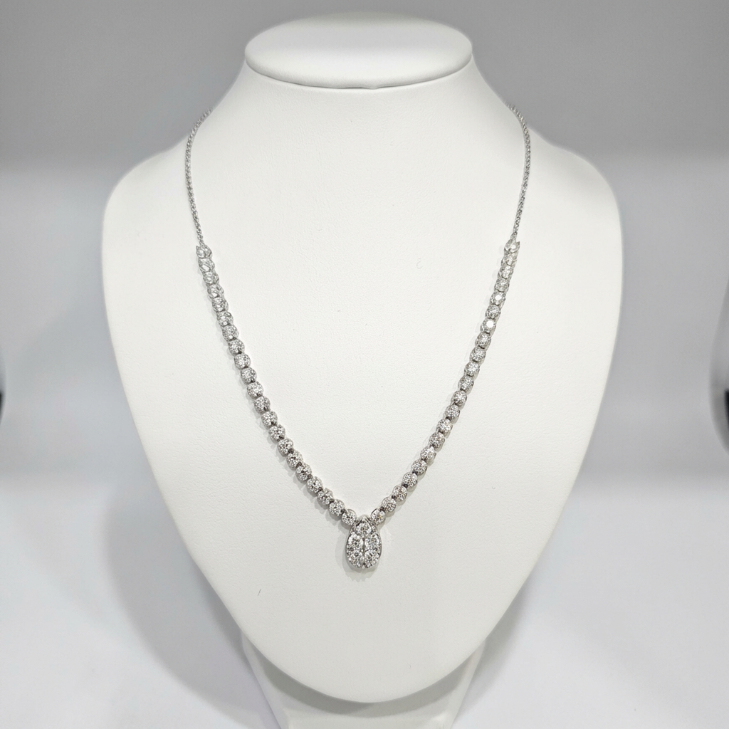 Lab Grown Teardrop Center Diamond Necklace