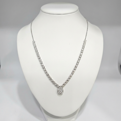 Lab Grown Teardrop Center Diamond Necklace