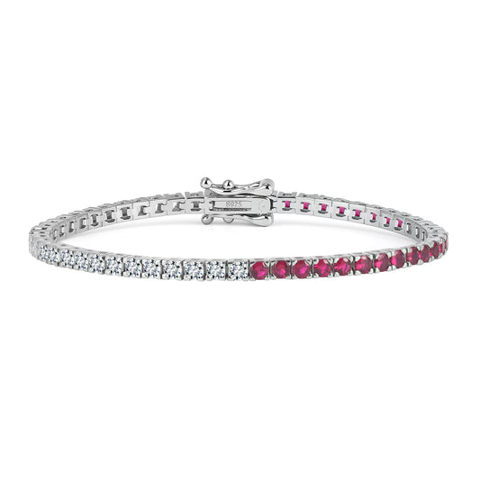 Sterling Silver Half and Half Tennis Bracelet