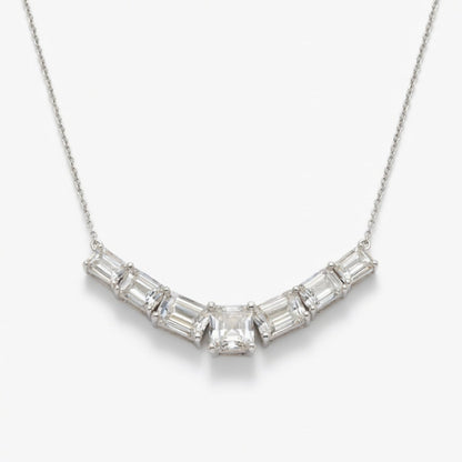 Asscher & Emerald Cut CVD Lab Diamond Arc Necklace