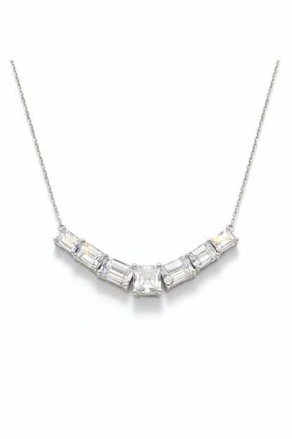 Asscher & Emerald Cut CVD Lab Diamond Arc Necklace