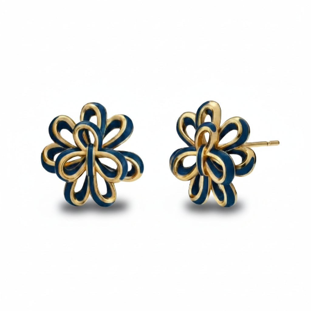 Looped Petal Blossom Enamel  Studs - Surgical Steel Posts