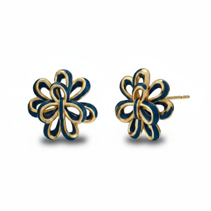 Looped Petal Blossom Enamel  Studs - Surgical Steel Posts