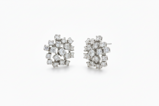14K Lab Grown Diamond Cluster Earrings