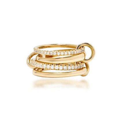 Sterling Silver Interlocking Stacked 4 Ring Set