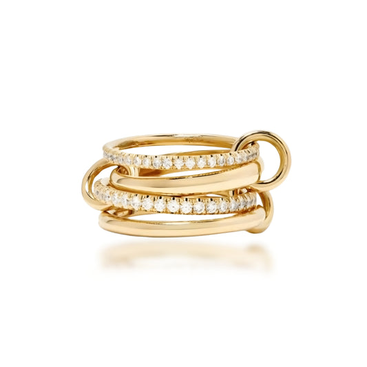 Sterling Silver Interlocking Stacked 4 Ring Set