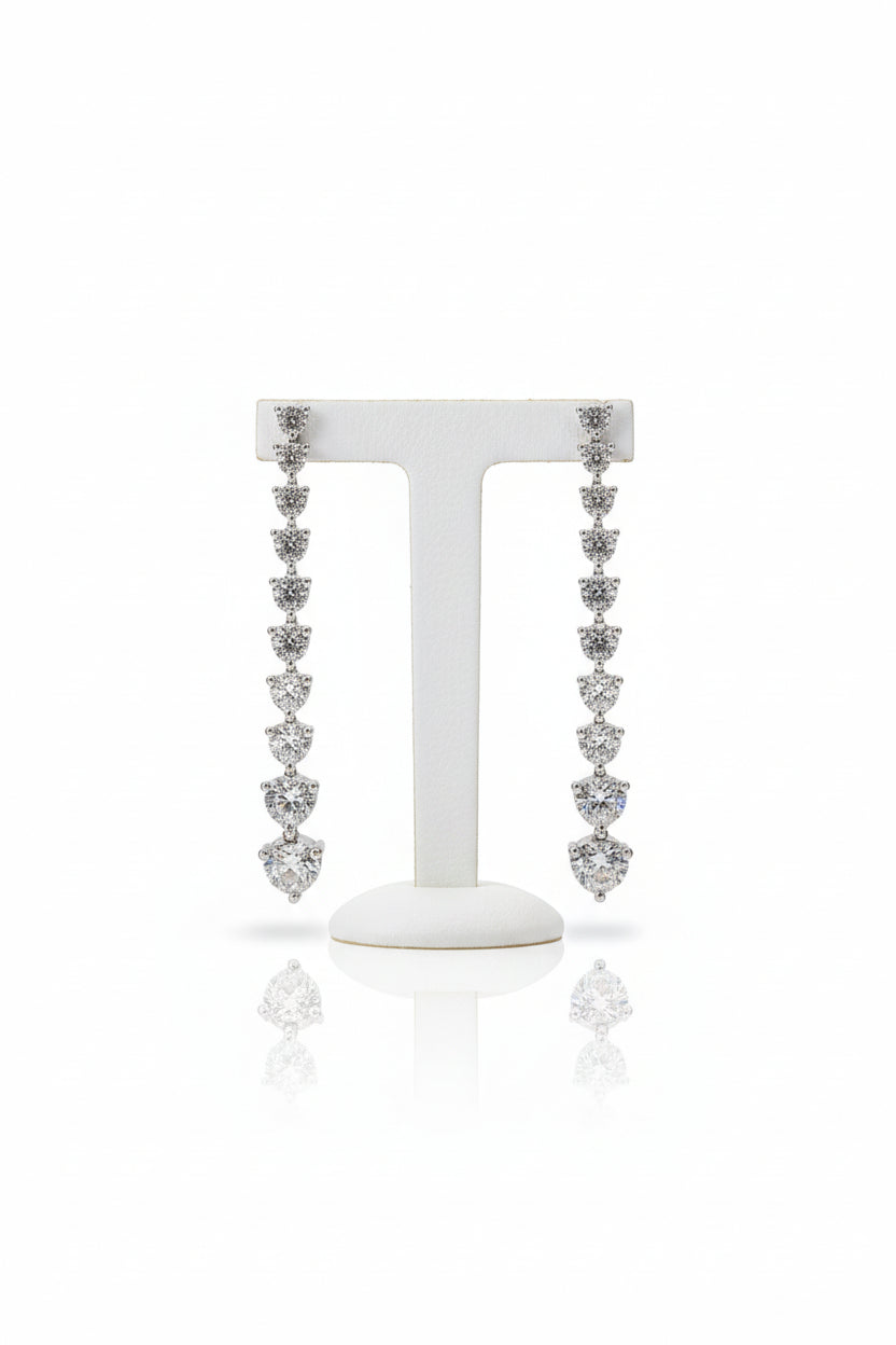 14K Gold Lab Grown Diamond Graduated Tennis Earrings