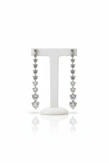 14K Gold Lab Grown Diamond Graduated Tennis Earrings