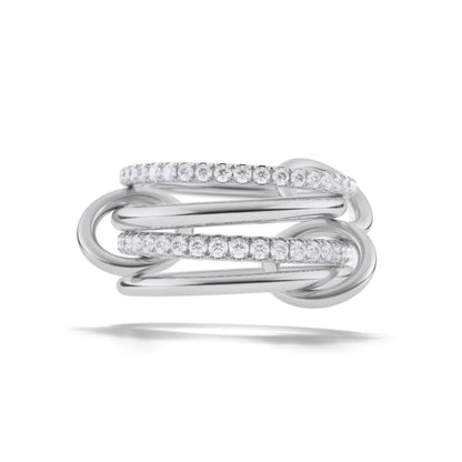 Sterling Silver Interlocking Stacked 4 Ring Set